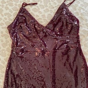 Wine colored spaghetti strap jumpsuit